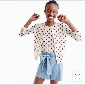J.Crew Jackie Cardigan Sweater and Shell Sequin Polka Dot Twin Set